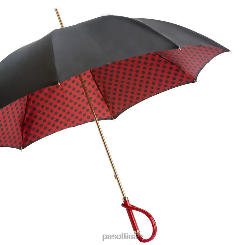 مظلة | 189 55874-163 أ - مظلة سوداء وحمراء بنقط، قماش مزدوج PASOTTI Z446V472